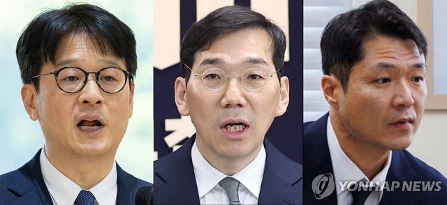 이창수 서울중앙지검장, 조상원 서울중앙지검 4차장, 최재훈 서울중앙지검 반부패 수사2부장