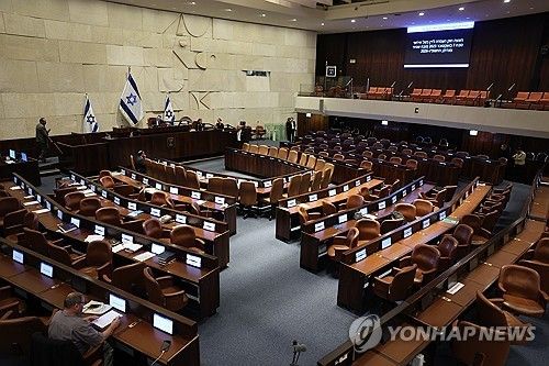이스라엘 국회의 특별 군사재판소 설치 법안 투표