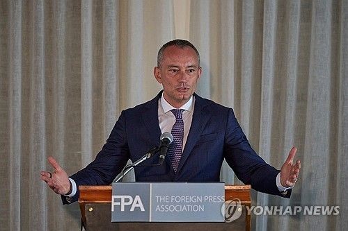 가자 국제평화위원회의 니콜라이 믈라데노프 고위 대표의 기자 회견
