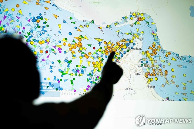 호르무즈 해협 주변 선박 상황