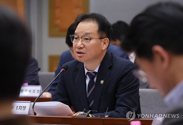 지난달 정부 드론·대드론 통합 TF 전체회의에서 발언하는 김영수 국무1차장
