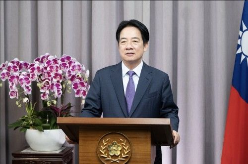 12일 제9회 코펜하겐 민주주의 정상회의에 화상으로 참여한 라이칭더 대만 총통