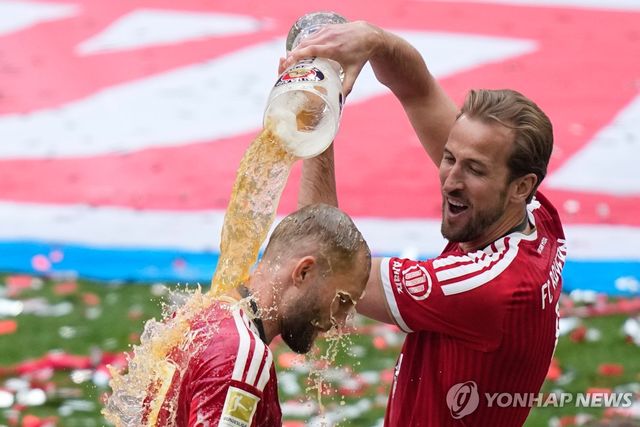 키미히에게 맥주 들이붓는 케인