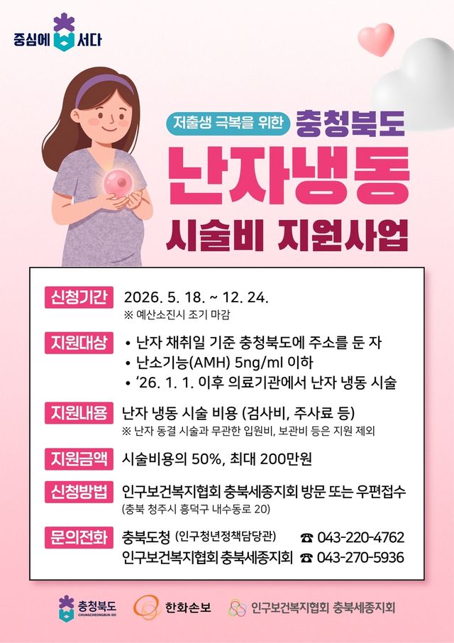 난자 냉동 시술비 지원 홍보 포스터