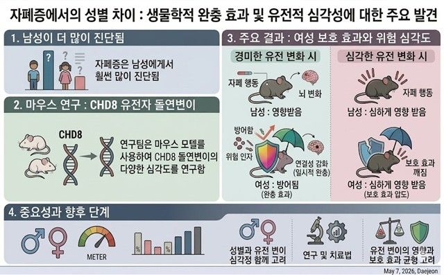 자폐증의 성별 차이 등 연구