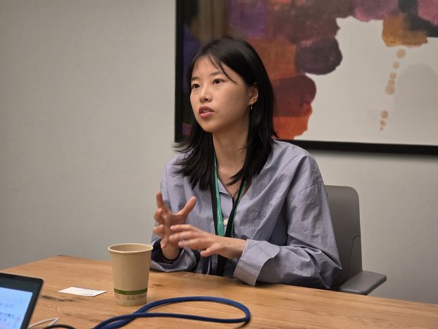연합뉴스와 인터뷰하는 윤정현 블루시그넘 CEO