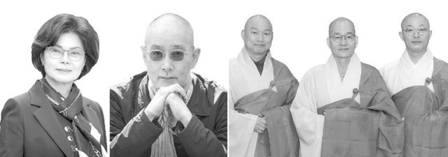 무산문화대상에 정수자 시인(왼쪽부터)·서도호 작가·한국불교문화사업단