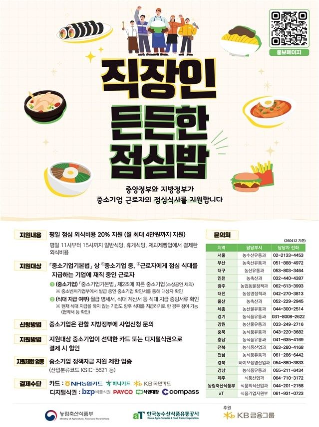 '직장인 든든한 점심밥' 사업 포스터
