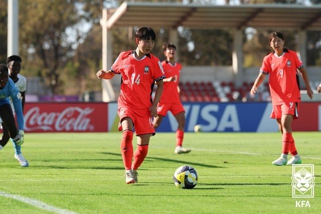 백서영이 지난해 FIFA U-17 월드컵에서 경기하던 모습. 
