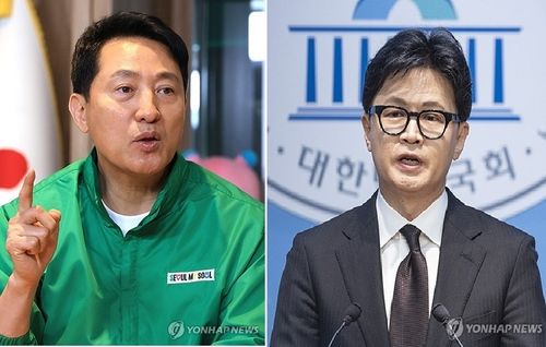 오세훈 서울시장(좌)과 한동훈 전 대표