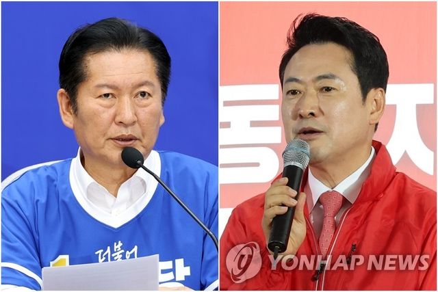 더불어민주당 정청래 대표(왼쪽)와 국민의힘 장동혁 대표