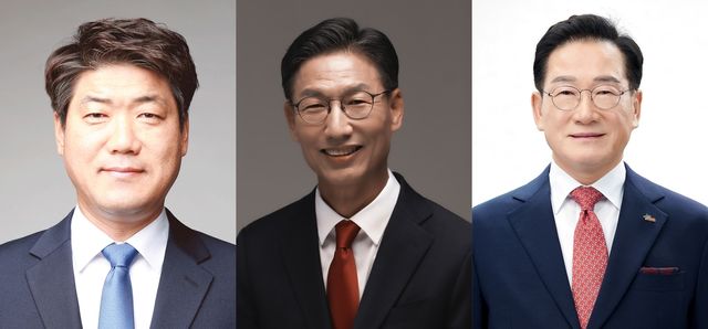 왼쪽부터 이정훈·김병삼·최기문 영천시장 후보