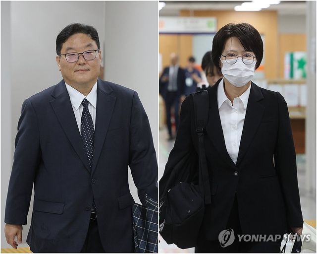 첫 공판 출석하는 엄희준·김동희 검사
