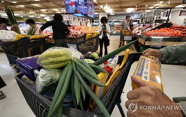 서울의 한 대형마트에서 장 보는 시민들