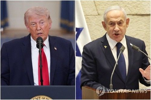 트럼프 미국 대통령(왼쪽)과 네타냐후 이스라엘 총리