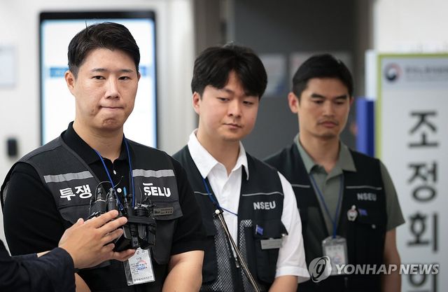 질문받는 삼성그룹 초기업노동조합 삼성전자지부 최승호 위원장