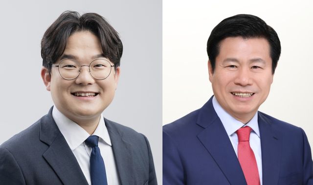 오영준(왼쪽) 후보와 류규하 후보