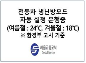 지하철 냉난방 안내문