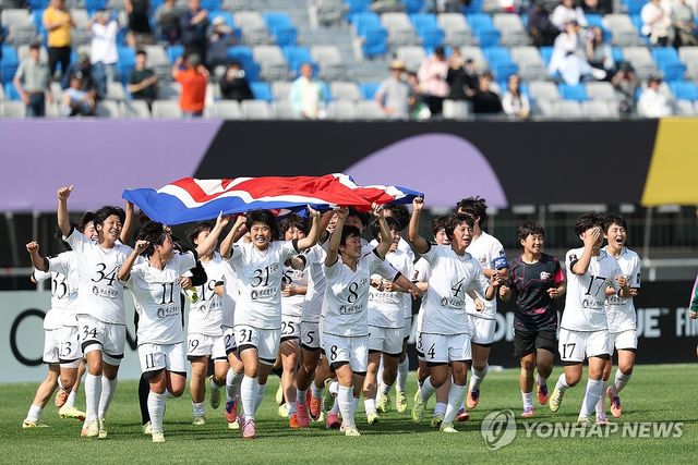 인공기 들고 달리는 내고향