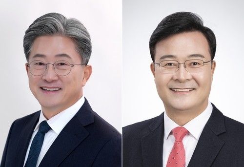더불어민주당 정순욱 후보(왼쪽)와 국민의힘 김성제 후보