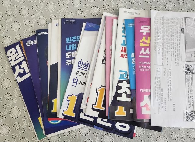유권자 세대에 발송된 책자 선거공보물