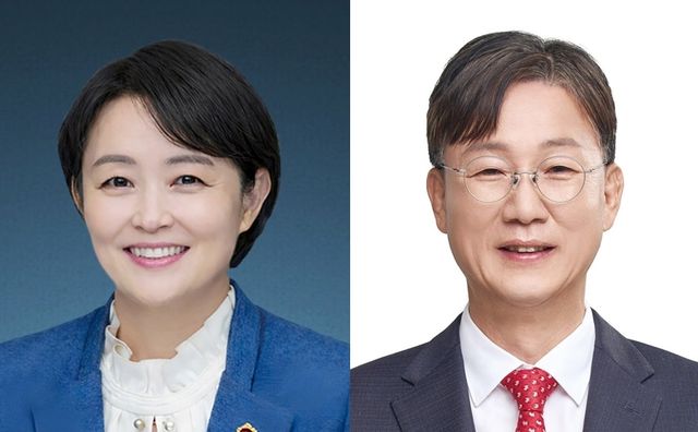 더불어민주당 천영미 후보(왼쪽)와 국민의힘 이민근 후보