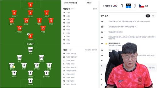 문자·그래픽 중계 기능 보여주는 감스트
