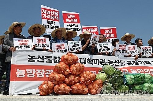 5월 13일 청와대 인근서 열린 '농산물값 폭락·공정가격 보장 촉구' 기자회견