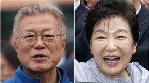 문재인(왼쪽) 전 대통령과 박근혜 전 대통령