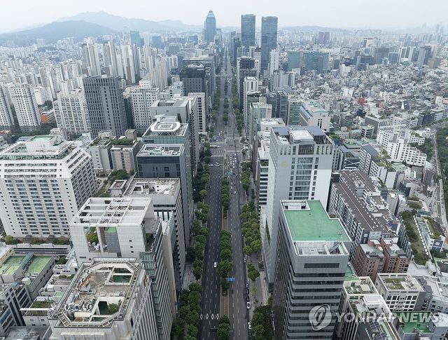 서울 강남구 테헤란로의 대기업 밀집 지역