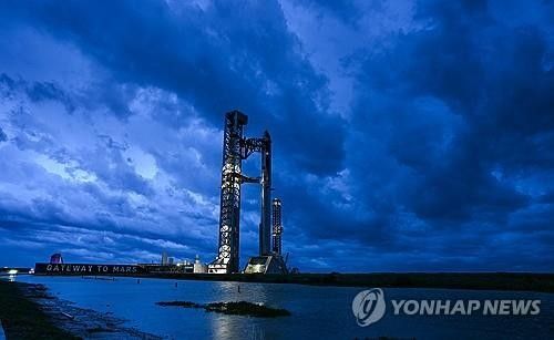 미 텍사스주의 스페이스X 로켓 발사대