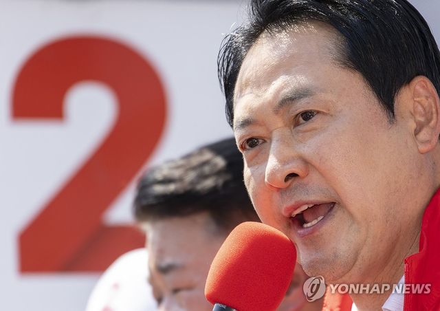 험지 광명에서 지지 호소하는 장동혁 상임선거대책위원장