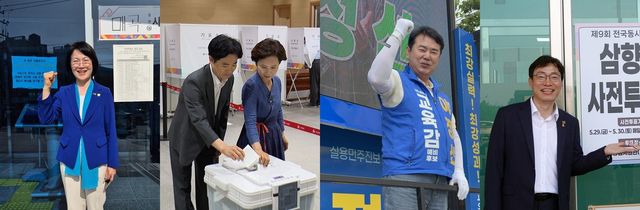 왼쪽부터 강숙영·김대중·이정선·장관호 후보