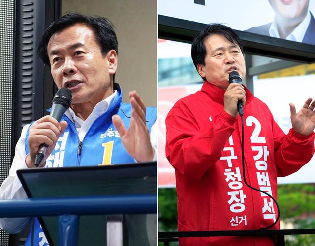인천 서구청장 출마한 민주당 구재용(왼쪽), 국민의힘 강범석 후보