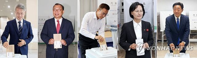 사전투표하는 전남광주통합특별시장 후보들