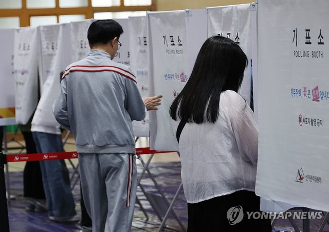 투표하는 시민들