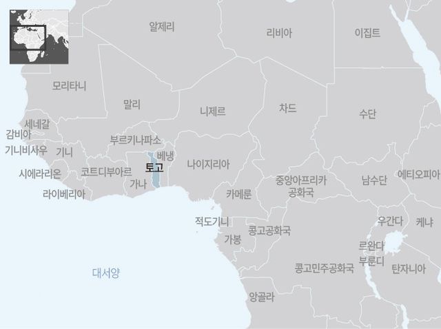 아프리카 토고 지도