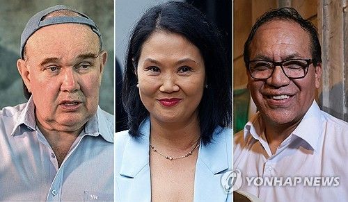 로페스 알리아가, 게이코 후지모리, 로베르토 산체스 후보(좌측부터)