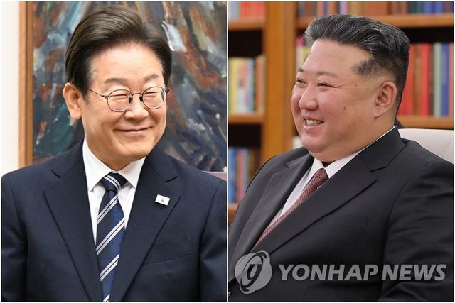 이재명 대통령(왼쪽)과 김정은 북한 국무위원장