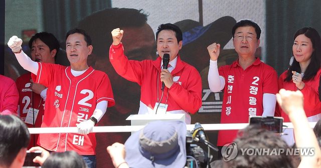 장동혁 위원장, 김진태·정광열 후보 지지 호소