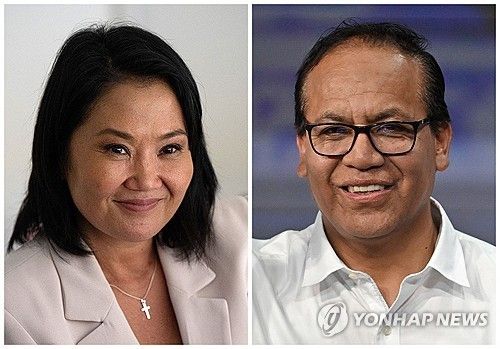 후지모리 게이코 후보와 로베르토 산체스 후보