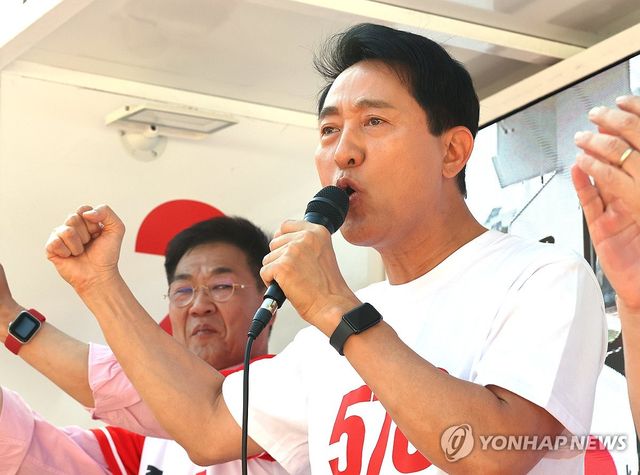 지지 호소하는 오세훈 후보