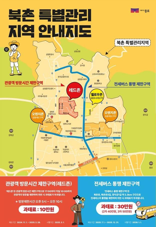 북촌 특별관리지역 안내지도