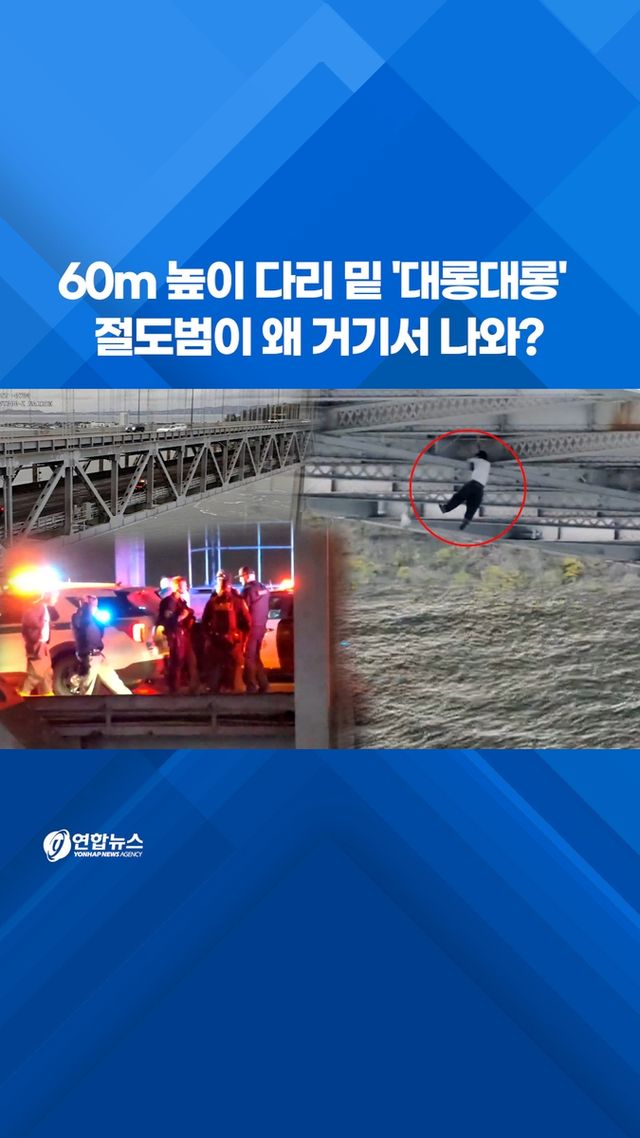 [쇼츠] 60m 높이 다리 밑 '대롱대롱'…절도범이 왜 거기서 나와? - 2