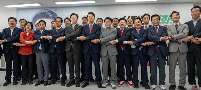 국민의힘 오세훈 서울시장 후보, 구청장 후보들과 연석회의