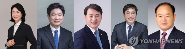 왼쪽부터 강숙영·김대중·이정선·장관호·최대욱 예비후보