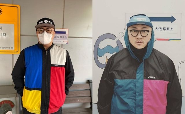 제20대 대통령 선거(왼쪽)와 제19대 대선(오른쪽) 당시 인증샷을 올린 가수 데프콘 