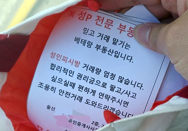 불법 성인 PC방 부동산 중개 전단