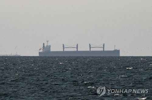 호르무즈 해협 인근의 화물선
