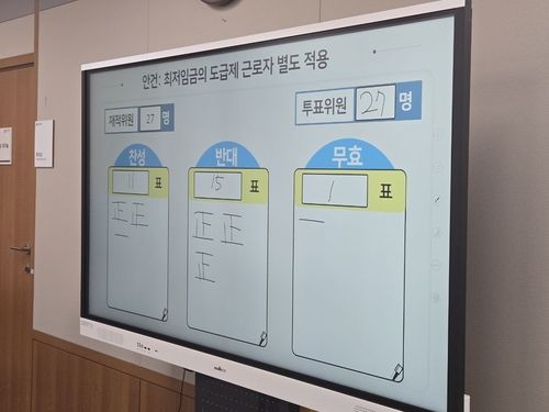 최저임금위원회 도급제 근로자 별도 적용 표결 결과